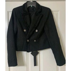 NWT Mina Self Black Tweed Blazer Size Small (K13)